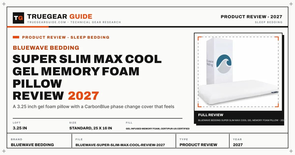 Bluewave Bedding Super Slim Max Cool Gel Memory Foam Pillow Review (2027) featured graphic