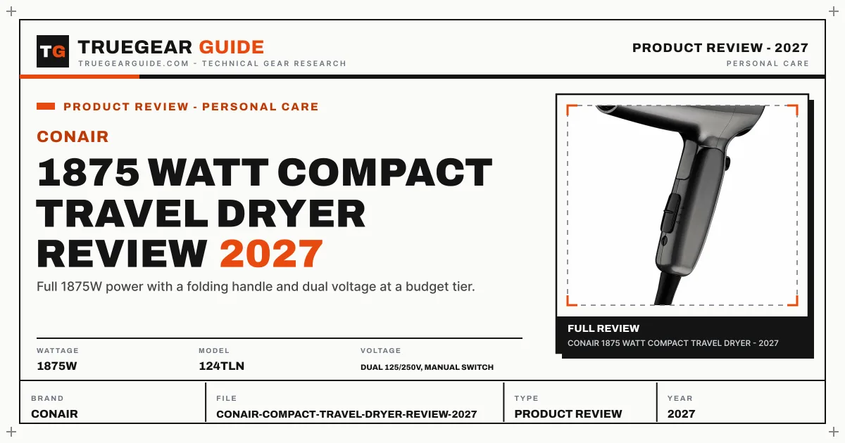 Conair 1875 Watt Compact Travel Dryer Review (2027) featured graphic